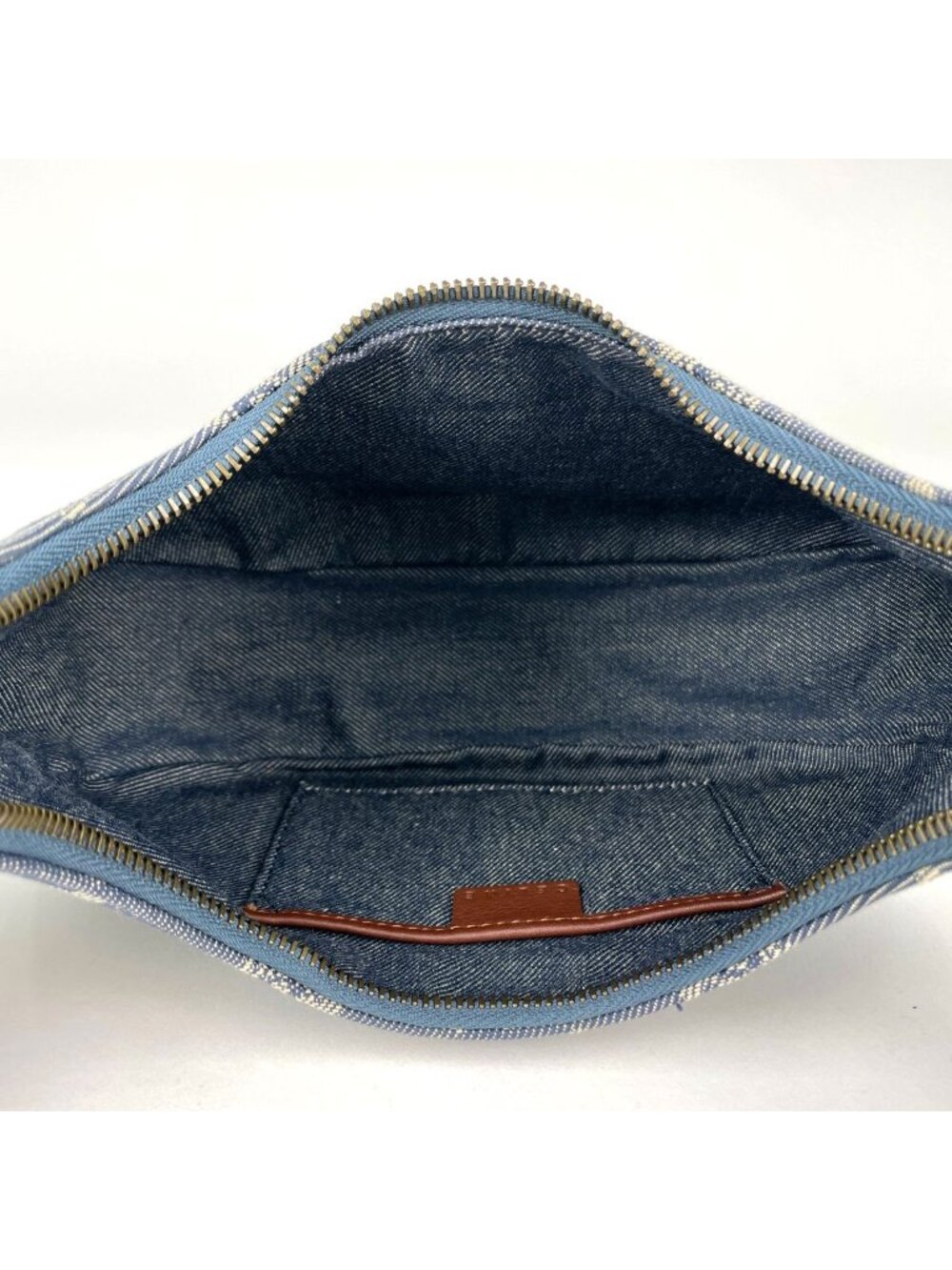 Celine Paris Macadam Shoulder Bag Denim Blue Brown - Picture 8 of 8